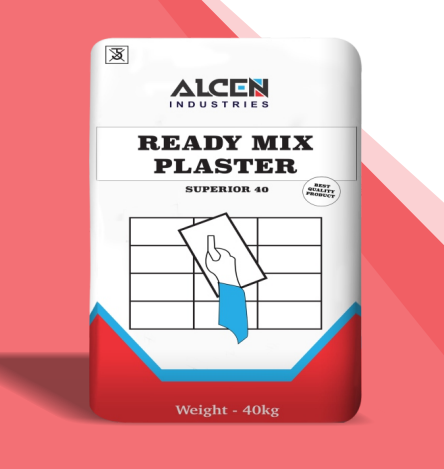 ALCEN Ready Mix Plaster Superior – Fibre Reinforced, Crack Resistant, Extended Working Time, Premium 40kg Bag
